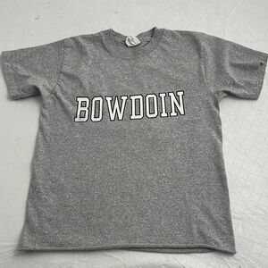 The Cotton Exchange Bowdoin heather gray logo cropped short sleeve t-shirt